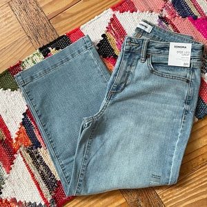 NWT wide cropped leg, high waist, size 8 jeans